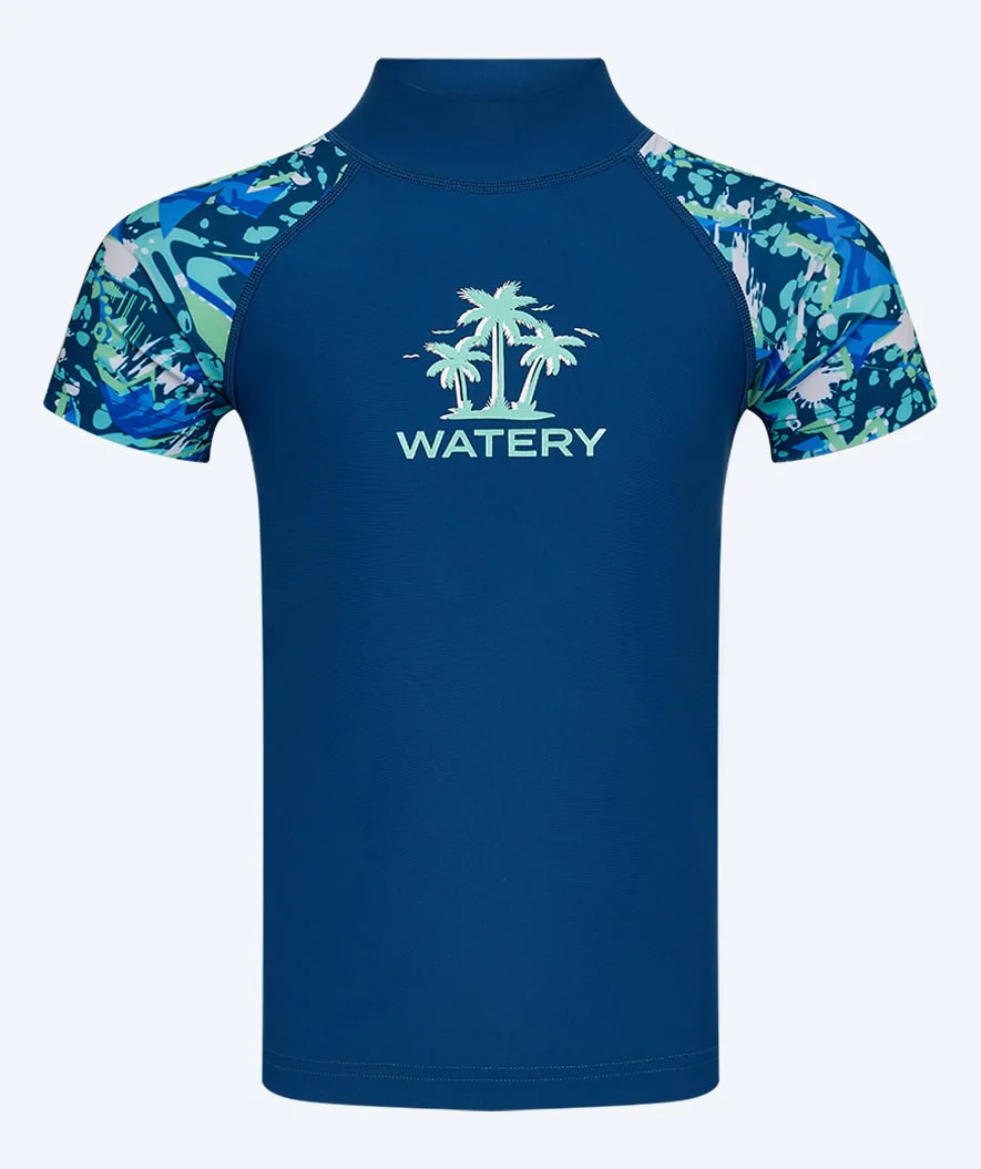 Watery UV Shirt für Kinder - Katsu Kurzarm Rashguard - Hellblau/Donkerblau - Image 10