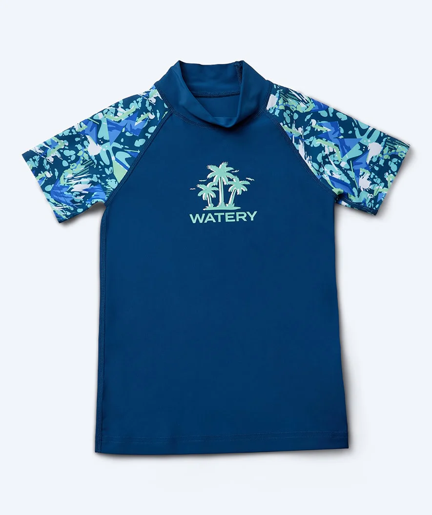 Watery UV Shirt für Kinder - Katsu Kurzarm Rashguard - Hellblau/Donkerblau - Image 11