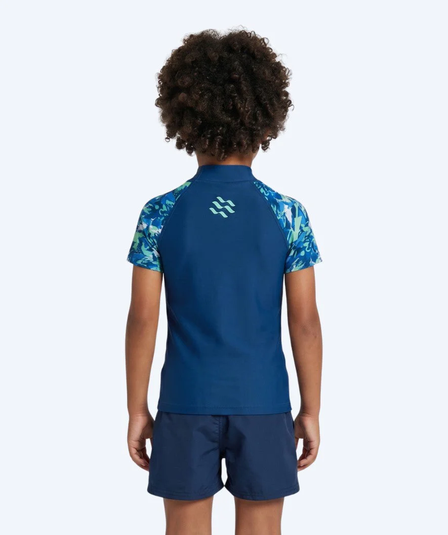 Watery UV Shirt für Kinder - Katsu Kurzarm Rashguard - Hellblau/Donkerblau - Image 2