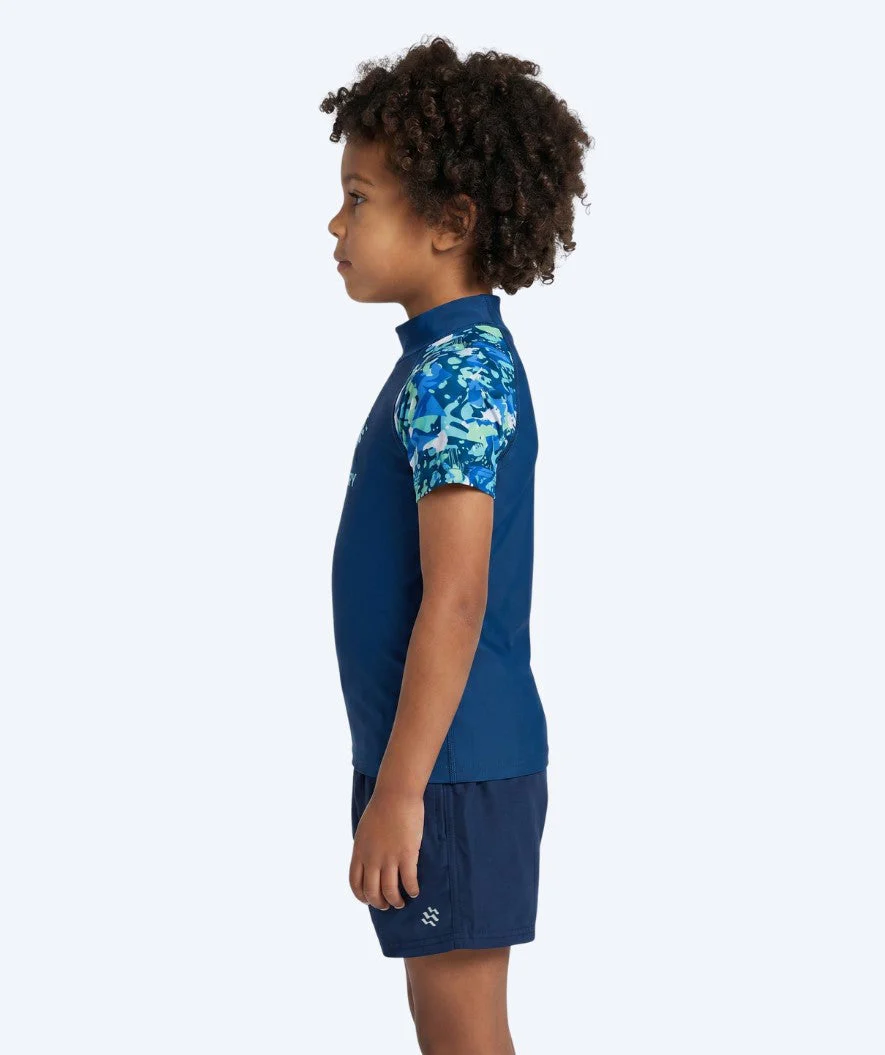 Watery UV Shirt für Kinder - Katsu Kurzarm Rashguard - Hellblau/Donkerblau - Image 3