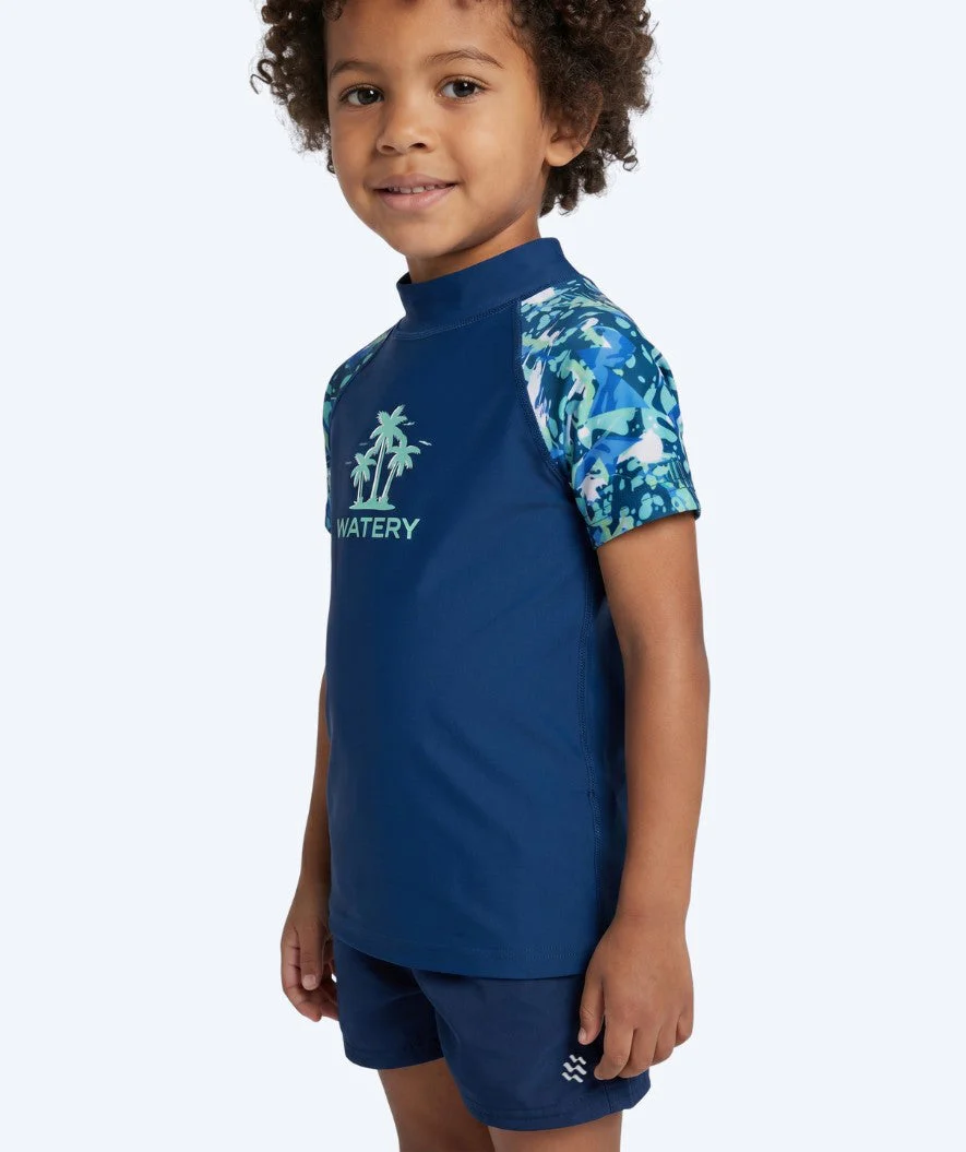 Watery UV Shirt für Kinder - Katsu Kurzarm Rashguard - Hellblau/Donkerblau - Image 6