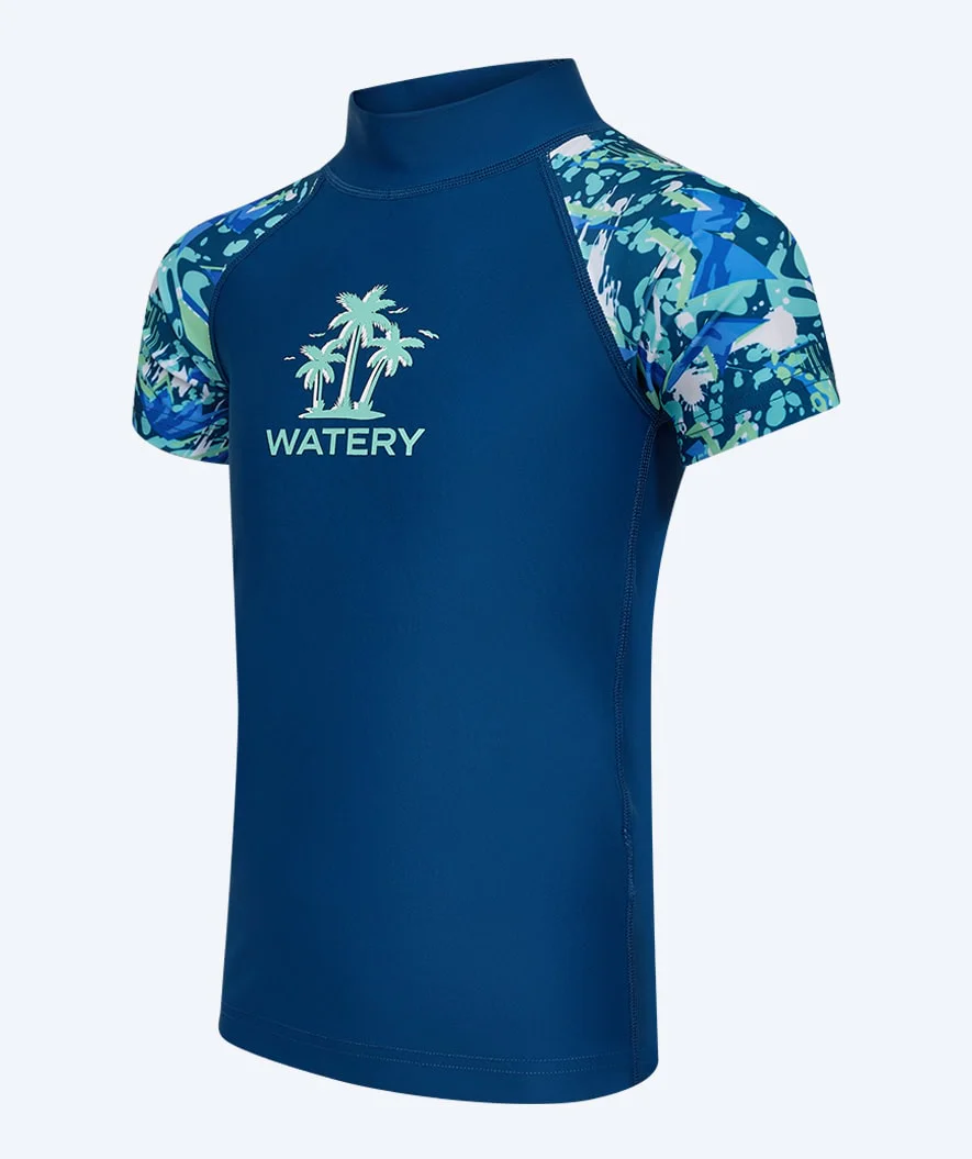 Watery UV Shirt für Kinder - Katsu Kurzarm Rashguard - Hellblau/Donkerblau - Image 8