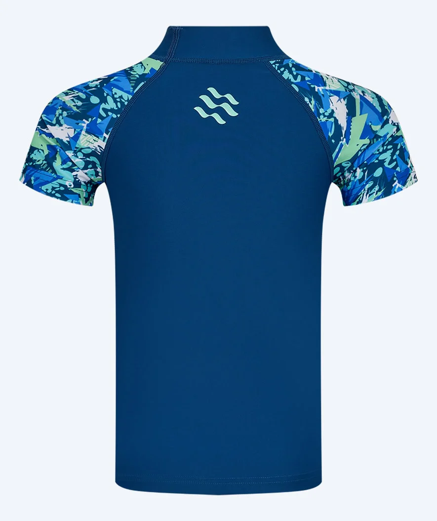 Watery UV Shirt für Kinder - Katsu Kurzarm Rashguard - Hellblau/Donkerblau - Image 9
