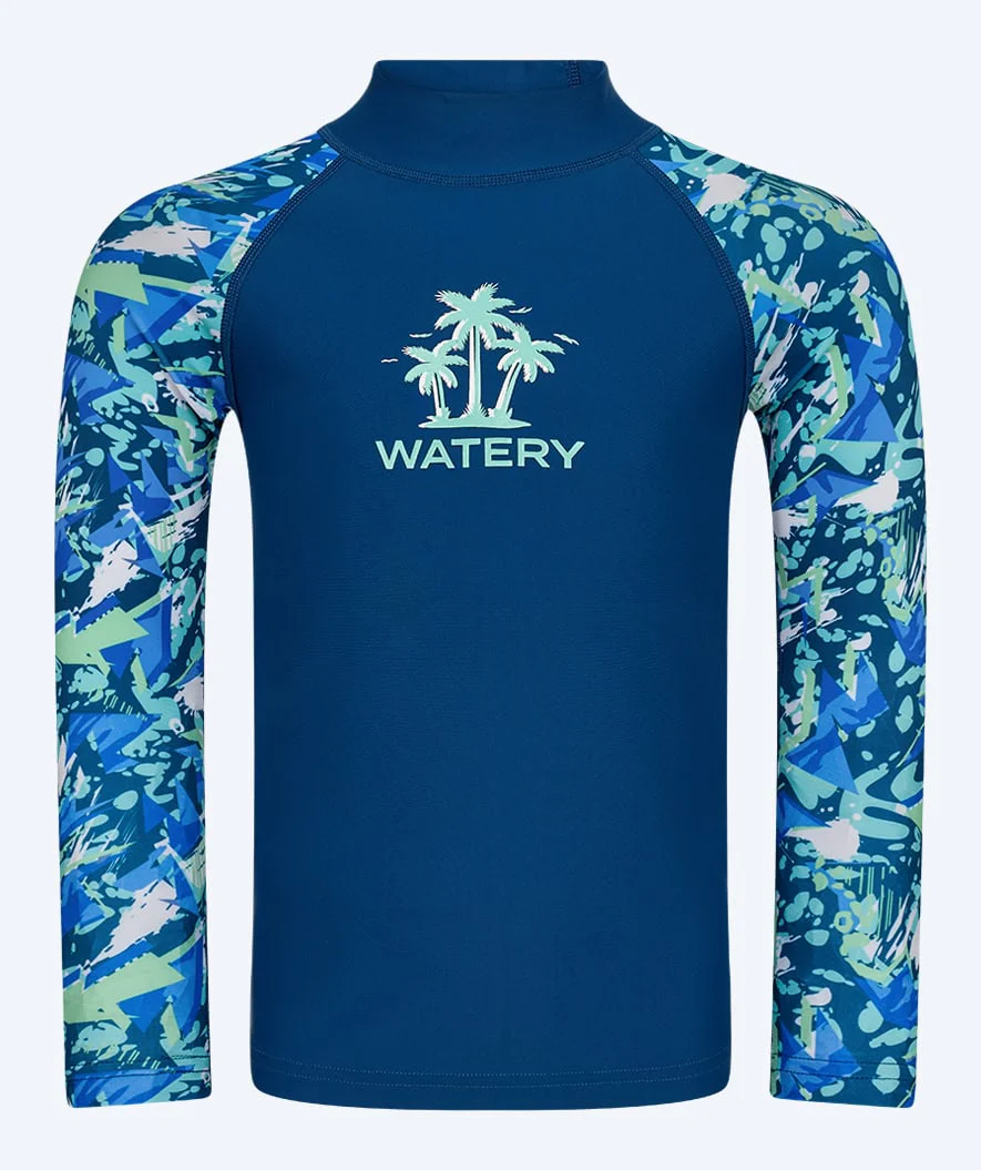 Watery UV Shirt für Kinder - Katsu Langarm Rashguard - Hellblau/Donkerblau - Image 10