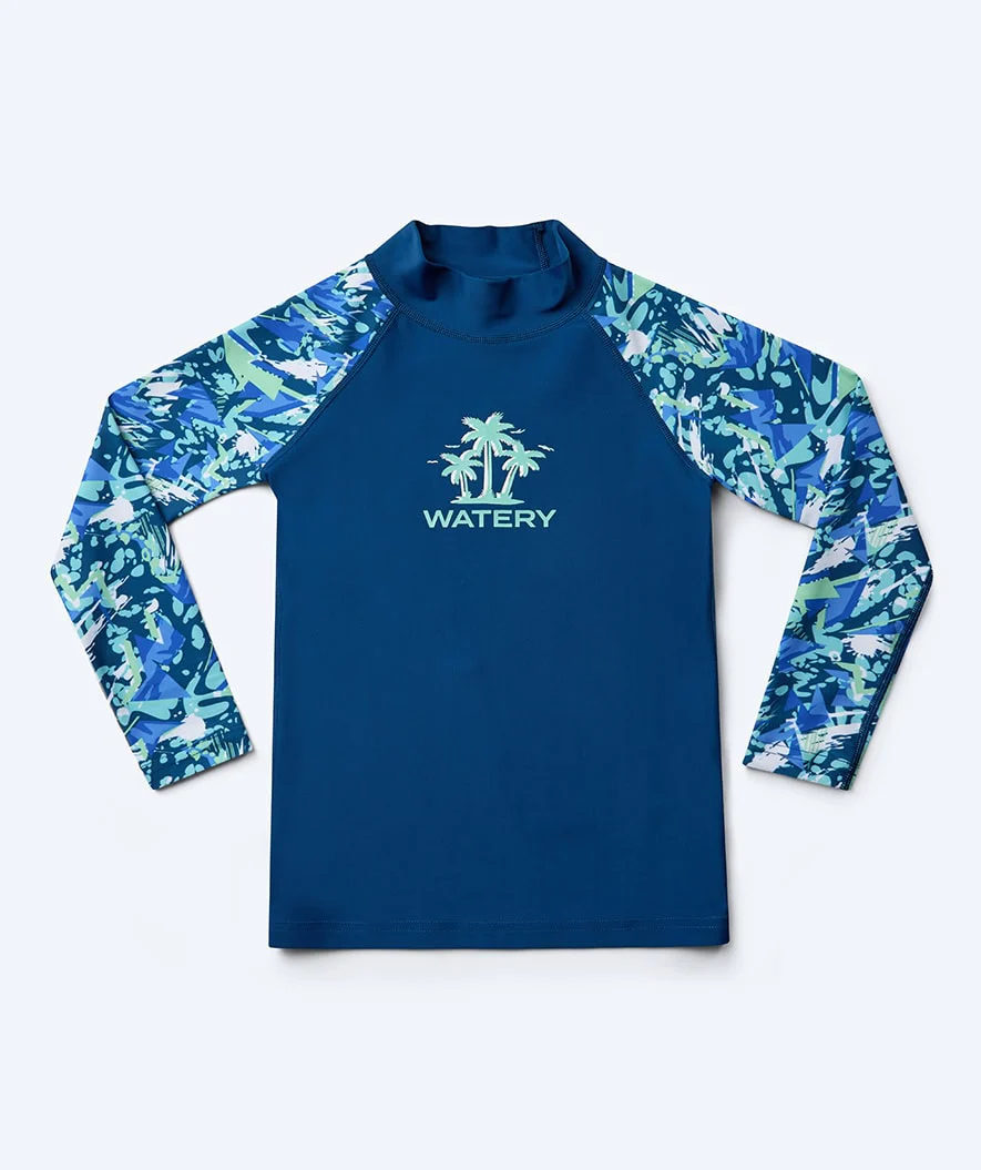 Watery UV Shirt für Kinder - Katsu Langarm Rashguard - Hellblau/Donkerblau - Image 11