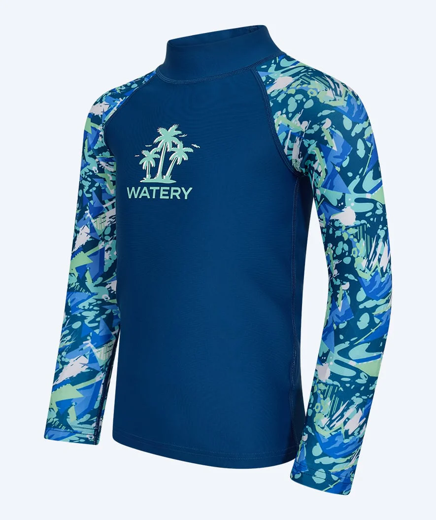 Watery UV Shirt für Kinder - Katsu Langarm Rashguard - Hellblau/Donkerblau - Image 8