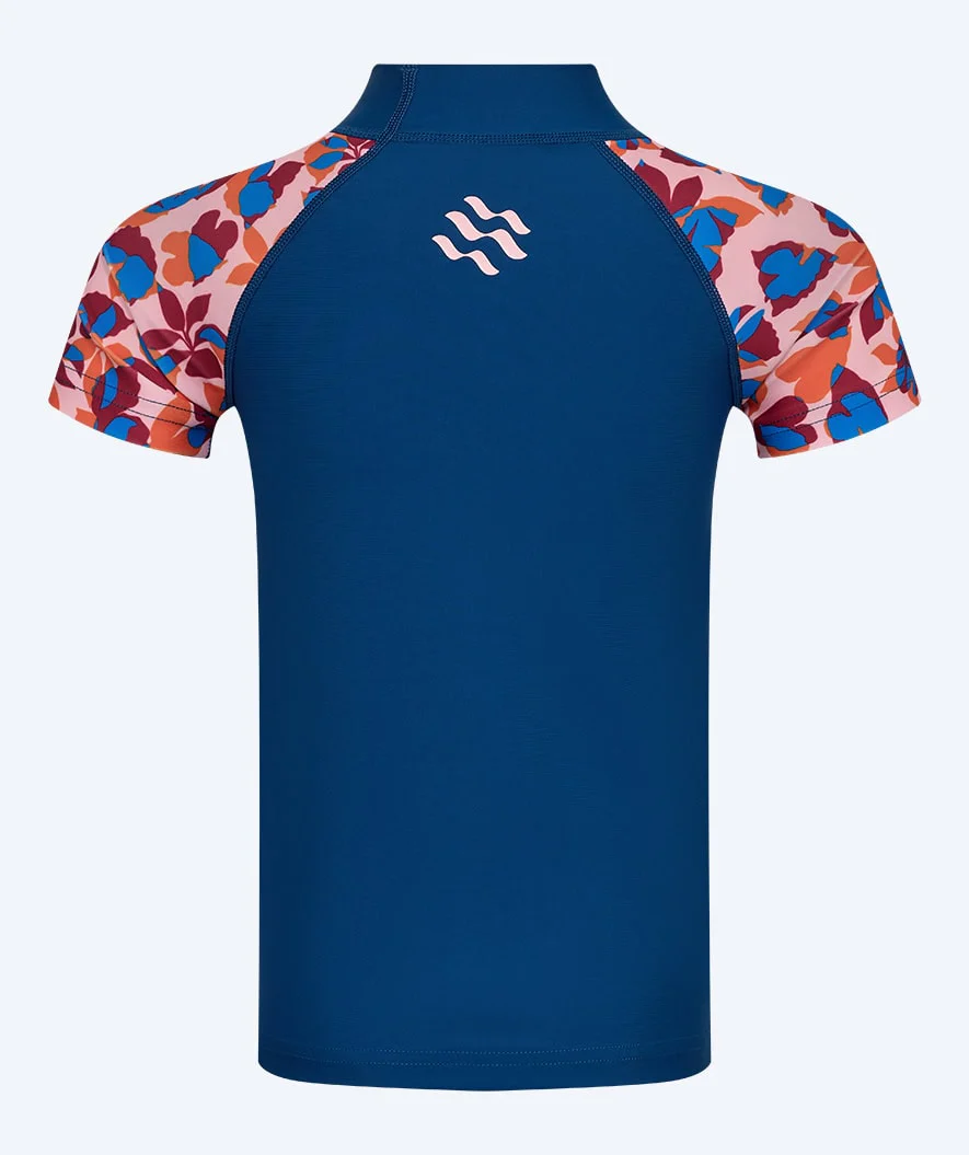 Watery UV Shirt für Kinder - Osiris Kurzarm Rashguard - Hellrosa/Donkerblau - Image 2