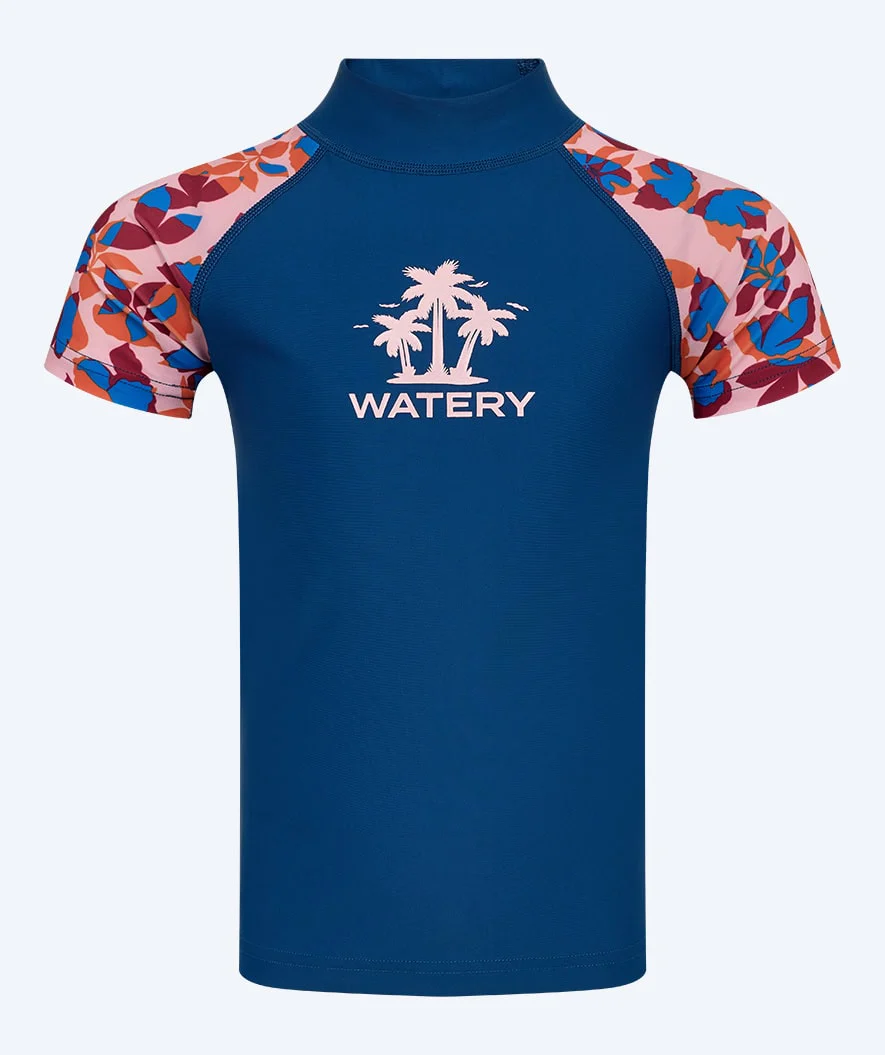 Watery UV Shirt für Kinder - Osiris Kurzarm Rashguard - Hellrosa/Donkerblau - Image 3