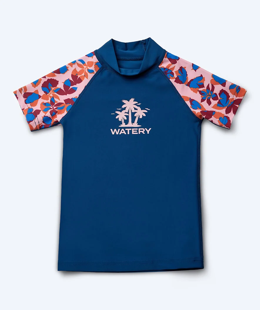 Watery UV Shirt für Kinder - Osiris Kurzarm Rashguard - Hellrosa/Donkerblau - Image 4