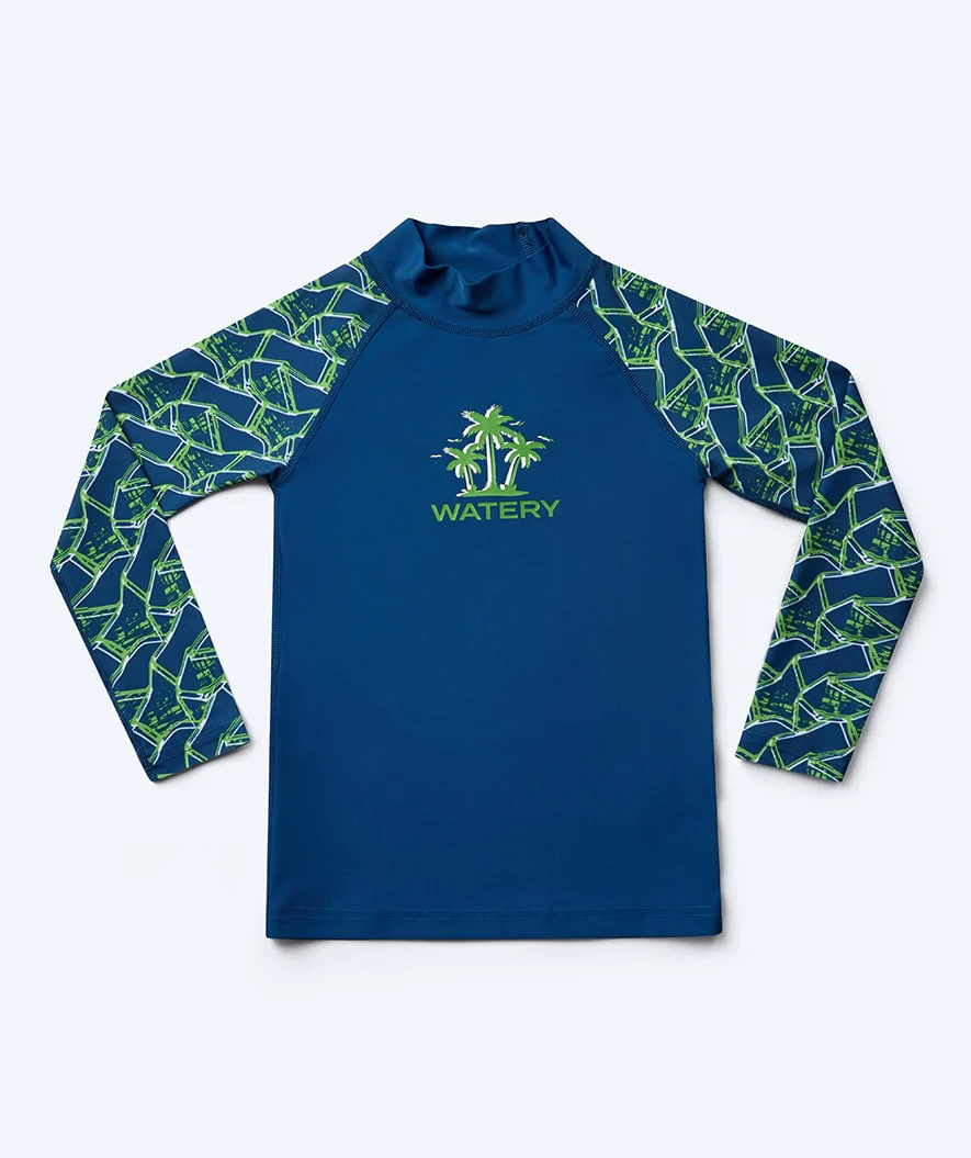 Watery UV Shirt für Kinder - Katsu Langarm Rashguard - Grün/Donkerblau - Image 10