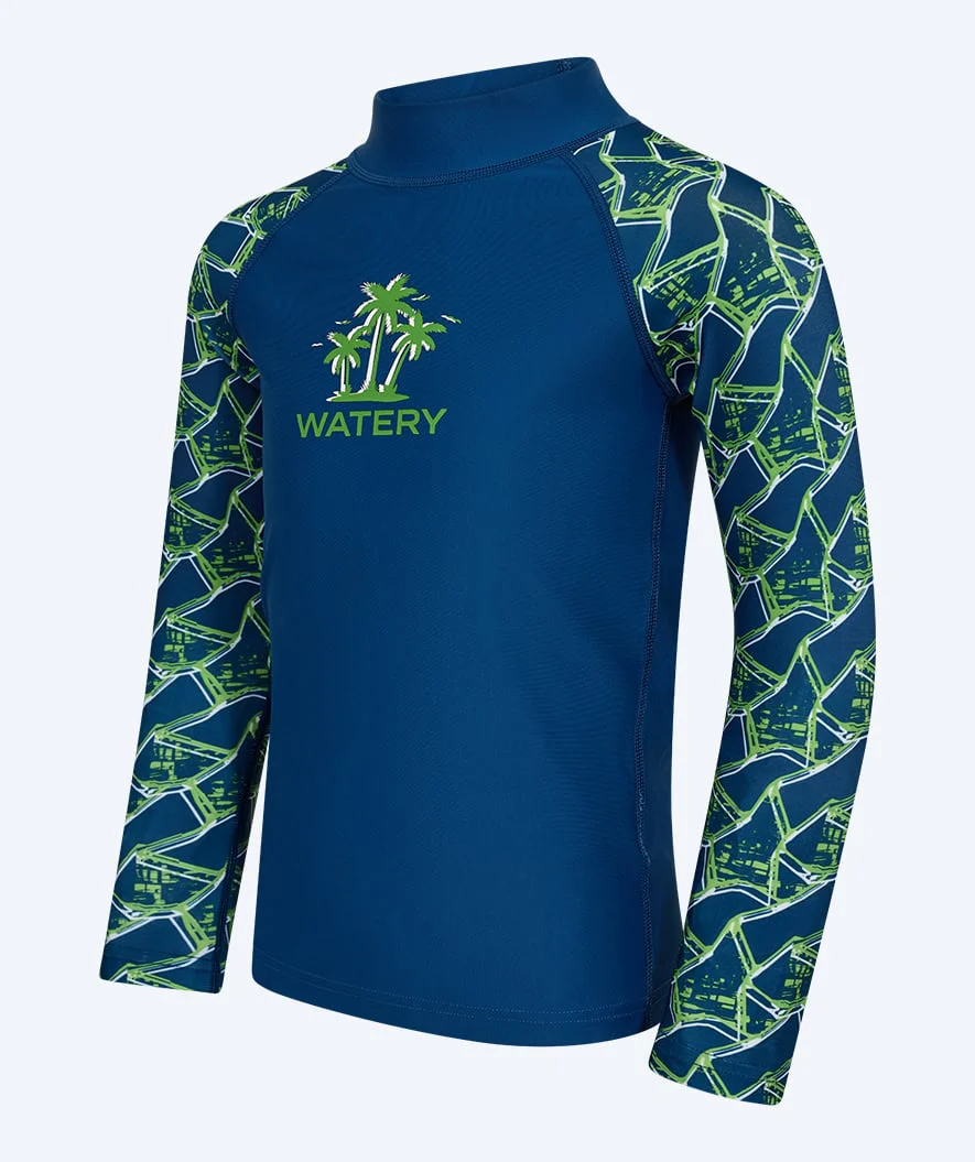 Watery UV Shirt für Kinder - Katsu Langarm Rashguard - Grün/Donkerblau - Image 7