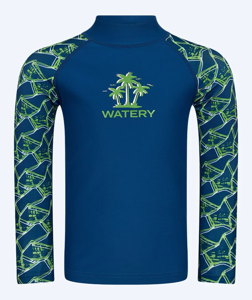 Watery UV Shirt für Kinder - Katsu Langarm Rashguard - Grün/Donkerblau - Image 9