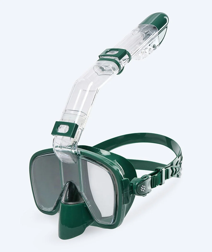 Watery Vollgesichtsmaske zum Schnorcheln für Kinder - Pearl - Dunkelgrün