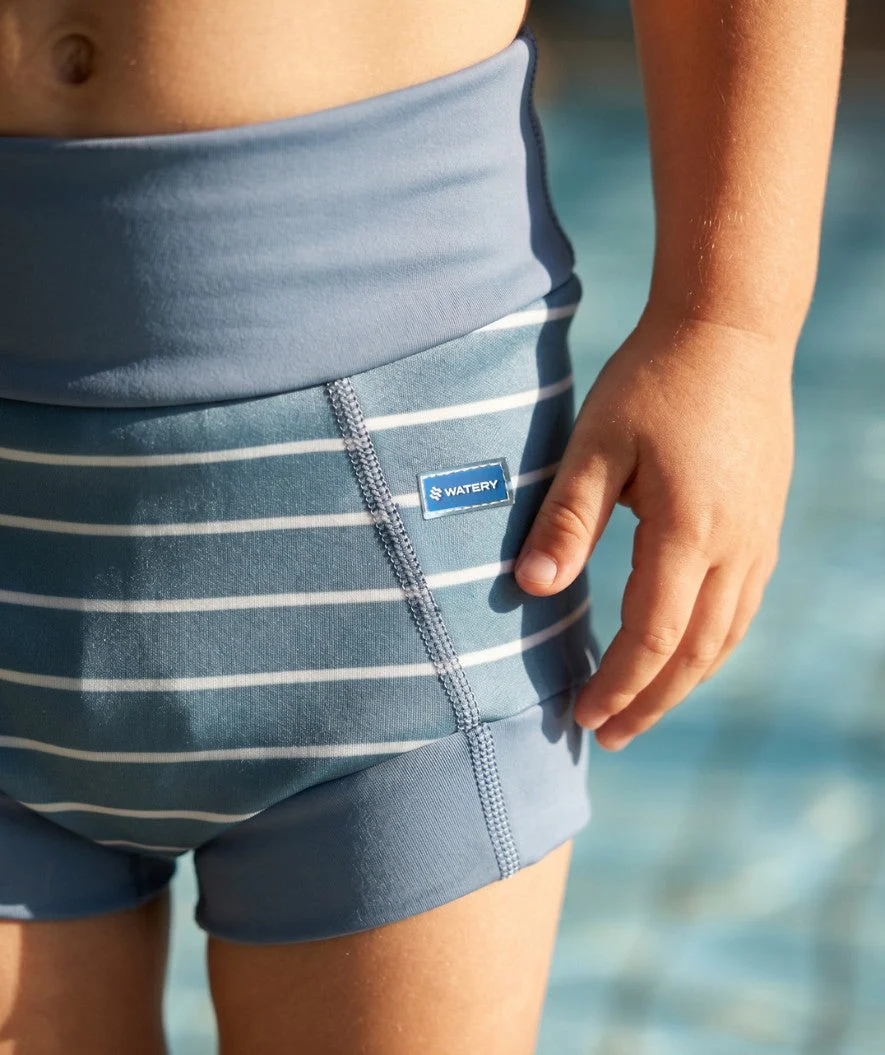 Watery Schwimmwindelhosen für Kinder - Neoprene Swim Nappy - Nordic Blue Stripes - Image 4